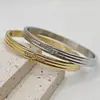Pulseira de Aço Titânio Banhada a Ouro de Alta Qualidade Transfronteiriça para Meninas Nicho Diamante Gipsofila Não Desbota Estilo Ins Pulseira Atacado