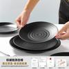Louça de Melamina Restaurante de Fondue Prato para Churrasco Prato Preto Fosco para Bife Prato de Arroz Imitação de Porcelana Prato Redondo Prato Japonês para Sushi