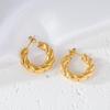Aretes de Aro Trenzado Simple con Giro Europeo y Americano Transfronterizo para Mujer Aretes de Acero Inoxidable Aretes Galvanizados Fabricante de Joyería Venta al por Mayor