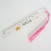 Marcador de páginas acrílico transparente Marcador de páginas de flor Material escolar para estudiantes Papelería Regalos Regalos creativos Estilo popular transfronterizo