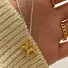 Colar com Pingente de Cachorrinho de Balão Personalizado na Moda da Internet Estilo Frio Simples Hip-Hop Animal Geométrico Corrente Clavicular para Mulheres