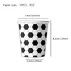 Platos, Vasos, Servilletas de Papel de Fútbol Blancos Pequeños, Vajilla Desechable, Manteles, Banderas, Banderines, Decoraciones de la Copa Mundial de Fútbol