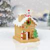 Casa de Navidad adornos luminosos de resina DIY decoración de casa de Navidad regalo adornos de microdecoración adornos de escritorio