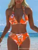 Bikini Sexy de Dos Piezas para Vacaciones en la Playa, Estampado, Nuevo de Verano 2027, Transfronterizo Europeo y Americano
