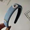 Diadema de Mezclilla Azul Inspirada en Celebridades de Caña Alta para Mujer, Elegante Accesorio para el Cabello para Salidas Diarias, Diadema de Ala Ancha de Alta Gama
