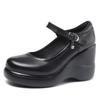 Bico Arredondado Salto Plataforma Alto 8cm Sapatos Plataforma Impermeáveis Bico Arredondado Fivela Plataforma Solado Grosso Sapatos de Mãe Flats Boca Rasa Sapatos Femininos