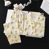 Pijama infantil estilo princesa, de manga larga, para primavera y otoño, con diseño de nube de dibujos animados, hecho de algodón fino, nueva colección 2026, ropa de estar para niñas de verano