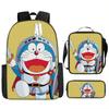 Mochila Doraemon Desenho Animado Anime Estudante do Ensino Fundamental e Médio Mochila Escolar Estampada 4-5-6 Série Pasta Estojo