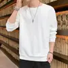 Moletom casual masculino de cor sólida, gola redonda, manga longa, novo e moderno, para primavera e outono, personalizado