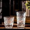 Taza nórdica de glaciar con patrón de hielo, venta al por mayor, taza japonesa transparente de vidrio para vino tinto, jugo, taza de agua con patrón de corteza, taza de manchas