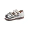 Sapatos de Couro para Meninas 2026 Novo Outono Sapatos de Princesa com Laço Infantil Respiráveis para Bebê Menina Solado Macio Sapatos Individuais Sapatos para Crianças Pequenas Tendência
