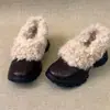 2026 Estilo Coreano Invierno Cálido Persona Baja Moda Viaje Suela Gruesa Peludos Zapatos Mujer Sin Cordones Casual Zapatos de Algodón Zapatos Individuales