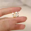 Clip de oreja retro francés de lujo ligero con perla de agua dulce natural para mujer, plata de ley S925, versátil, moda, nicho, clip de oreja con circonita