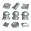 Coleção de Acessórios de Ferro Forjado Tampa de Final de Grade Tampa Quadrada para Corrimão Cabeça de Poste de Tubo Redondo Tampa Superior de Poste Galvanizado Tampa de Aço Zinco