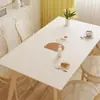 Protetor de mesa com textura de couro sintético à prova d'água e de óleo, sem necessidade de lavar, protetor de toalha de mesa de PVC fresco e simples para uso doméstico