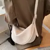 Bolso de Mano de Cuero Suave Estilo Coreano Nuevo Estilo para Mujer Estilo Ins Bolso de Luna Creciente de Nicho Bolso de Hombro Cruzado Versátil Simple