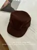 Nuevo Sombrero de Equitación de Felpa y Gamuza Estilo Old Money Otoño Invierno Temperamento Retro Sombrero de Pico Plano Ala Ancha Hace que la Cara se Vea Más Pequeña Estilo Coreano para Mujer