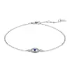 Pulseira de Prata Esterlina S925 Olho de Diabo Redondo Zircônio, Pulseira Ajustável Estilosa e Versátil, Amazon Shein
