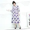 Vestido A-line Holgado de Manga Media y Cuello Redondo con Estampado Floral Retro Nuevo 2026, Estilo Suave y Elegante, Versátil para el Uso Diario