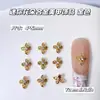 Decoraciones de Arte para Uñas de Aleación con Flor de Perla y Pedrería Colorida Estilo Japonés y Coreano Mini Accesorios para Uñas con Forma de Pétalo