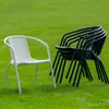 Juego de Mesa y Sillas de Café para Exteriores de Tres Piezas Balcón Exterior Patio Mesa y Sillas de Ocio al Aire Libre Silla Especial de Plástico con Respaldo para Mahjong