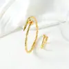 Europeo y Americano Más Vendido Simple Personalidad Acero de Titanio Clavo Pulsera Anillo Conjunto Resistente al Color de Moda Versátil Pulsera de Personalidad
