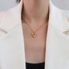 Collar con colgante de amor sencillo, estilo francés, ligero y lujoso, combina con todo, de acero de titanio transfronterizo para mujer, joyería al por mayor sin color.