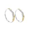 Anéis de Casal Lianli Zhi Prata de Lei 925 Par Design Nicho High-End Ouro Dividido Estilo Aberto Anéis de Casal