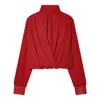 Atacado Fábrica de Roupas Femininas Transfronteiriça 2026 Novo Estilo Europeu Moda Solta Manga Longa Gola Alta Gravata Borboleta Camisa Top
