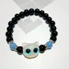 Pulseira de Gato Preto e Branco Fofa Luminosa com Contas Luxo Leve Nicho Namorada Casal Gatinho Fofo Pulseira Luminosa Pulseira