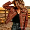 Nueva Chaqueta Corta de Mezclilla de Algodón Transfronteriza Otoño e Invierno Estampado Digital 3D Moda Personalidad Top Delgado Mujer