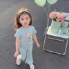Conjunto Casual Versátil Lindo de Manga Corta Nuevo Verano 2026 para Niñas Pequeñas y Medianas, Conjunto de Ropa Infantil de Dos Piezas