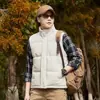 Chaleco de Algodón Relleno para Hombre Otoño Invierno Nuevo Estilo Talla Grande Holgado de Marca de Moda Versátil Ropa de Algodón Negra Chaleco Chaqueta