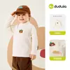Camiseta Segunda Pele Infantil Dudu, Tops de Inverno para Meninos, Roupas de Inverno para Meninas, Camiseta Manga Longa para Bebê, Estilo Novo Espessado Outono e Inverno