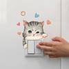 MS2467 Pegatinas de pared con dibujos de animales, gatitos, cuatro formas, para interruptores, decoración de sala de estar, autoadhesivas