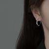 Pendientes de plata de ley 925 Naran con forma de O y gancho para la oreja, con forma de gota de agua, de temperamento simple, G9647