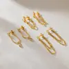 Brincos de Franja em Ouro 18K Lichuan Joias para Orelha Diamante Incrustado Luxo Leve Toque de Alto Padrão Piercings Brincos de Pino Brincos de Aço Inoxidável Não Desbotam