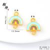Conservación del color oro vietnamita accesorios DIY esmalte arcoíris calabaza hebilla binaural colgante colgante accesorios de conexión para pulsera
