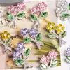 Cuentas de aleación 3D Coloridas Creativas de Flor con Pedrería Agujero Recto para Cadena de Teléfono Llavero Cadena de Bolso Accesorios Venta al por Mayor