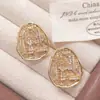 Pendientes Irregulares de Diseño Grueso de Plata con Zirconia, Cobre Hueco Tejido Chapado en Oro Real, con Agujas de Plata, Sensación de Lujo Ligero y Gama Alta