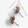 Venta Caliente de Amazon Nueva Serie de Copos de Nieve Campana Fideos Suaves Sueltos Perlas Frijol Rojo Flor Songhua ramo Accesorios de decoración navideña