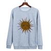 Comercio Exterior Sol Nuevo Suéter Estampado de Otoño e Invierno para Mujer Suéter de Cuello Redondo Europeo y Americano