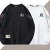 Moletom Masculino com Gola Redonda Estampado, Novo para Primavera/Outono, Caimento Solto, Pulôver Grosso de Manga Longa, Camisa Base Versátil e Fashion para Homens Modernos