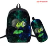 Plantas vs. Mochila con Estampado Digital 3D de Entorno de Juego de Zombis Mochila de Dos Piezas a Todo Color Mochila Escolar para Estudiantes
