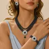 Collar Pendientes Pulsera de Perlas de Imitación Transfronterizo Conjunto de Joyería de Alta Gama para Fiesta de Graduación Fiesta Festividad Vestido de Novia Accesorios