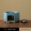 Bule com Alça de Corda de Cânhamo Esmaltado Ferrugem Conjunto de Chá Cerâmica Japonês Retrô Feito à Mão Dourado Cerâmica Grossa Chá Kung Fu Bule Individual