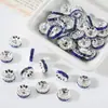 Anillos de Diamantes de Colores de Cobre Chapado en Oro, Cuentas Espaciadoras, Cuentas de Rueda Incrustadas con Diamantes Hechas a Mano, Accesorios de Joyería para Pulseras y Collares DIY, Cuentas Sueltas