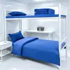 Conjunto de Lençol e Capa de Edredom de Três Peças, Algodão Puro, Capa de Edredom Azul Chama Resistente ao Fogo, Colcha para Uso em Dormitório, Conjunto de Roupa de Cama de Seis Peças
