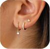 Amazon Cross-border Fashion Trend Zircon Brincos Simples Multi Pierced Brincos terno Verão Novas Jóias Femininas