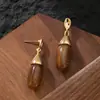 Pendientes de Resina con Forma de Gota Personalidad de Moda Transfronteriza Estilo Maillard, Pendientes de Viaje de Lujo Ligero a la Moda para Adelgazar el Rostro